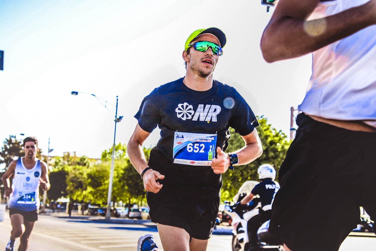 Man running in a race