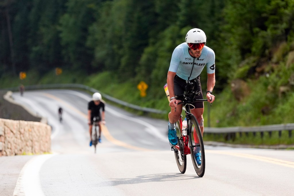 Man riding in Ironman Lake Placid