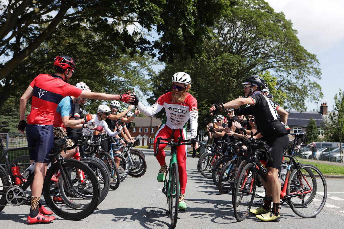 Sean Conway finishing bike leg