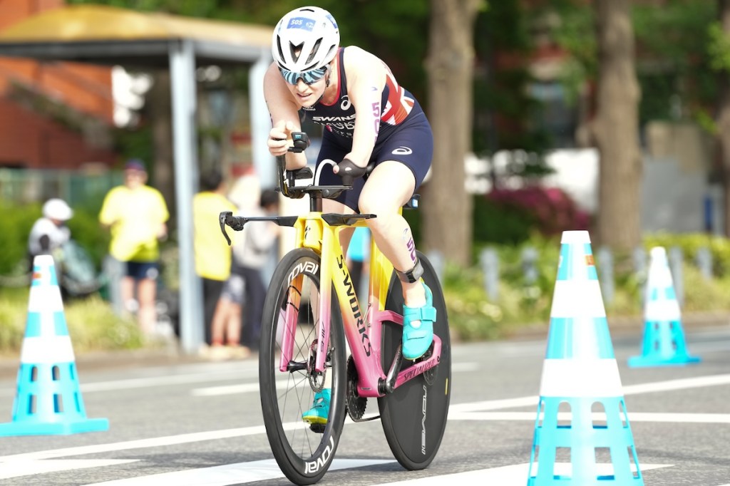 Claire Cashmore of team Great Britain competes during the World Triathlon Championship Series Yokohama on May 11, 2024 in Yokohama, Japan