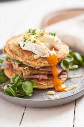 Eggs Benedict pancakes