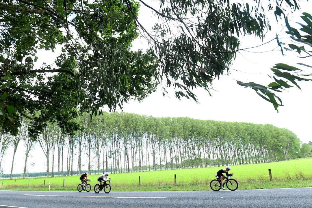 General view of the cycling leg through the Taupo Forest during the Taupo Ironman New Zealand on March 4, 2017 in Taupo, New Zealand