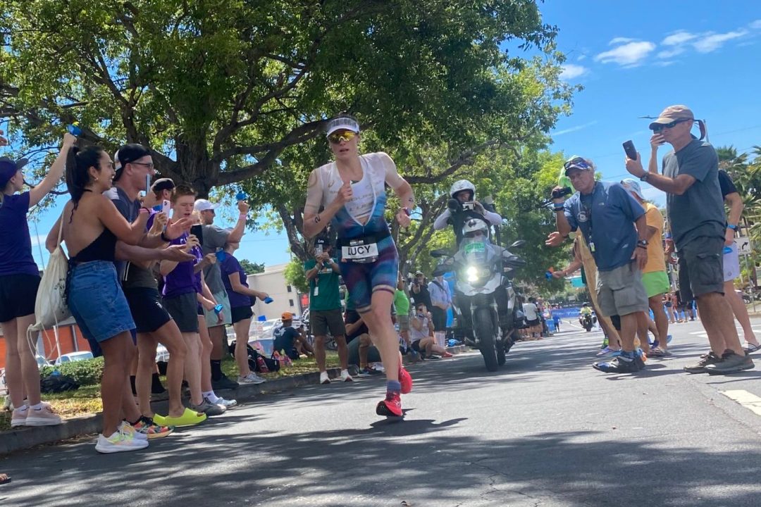 Lucy Charles-Barclay racing the 2023 Ironman World Championship in Kona, Hawaii