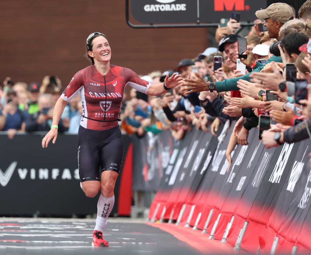 British pro triathlete Kat Matthews finishes second in the 2023 Ironman women's 70.3 World Championships in Lahti, Finland