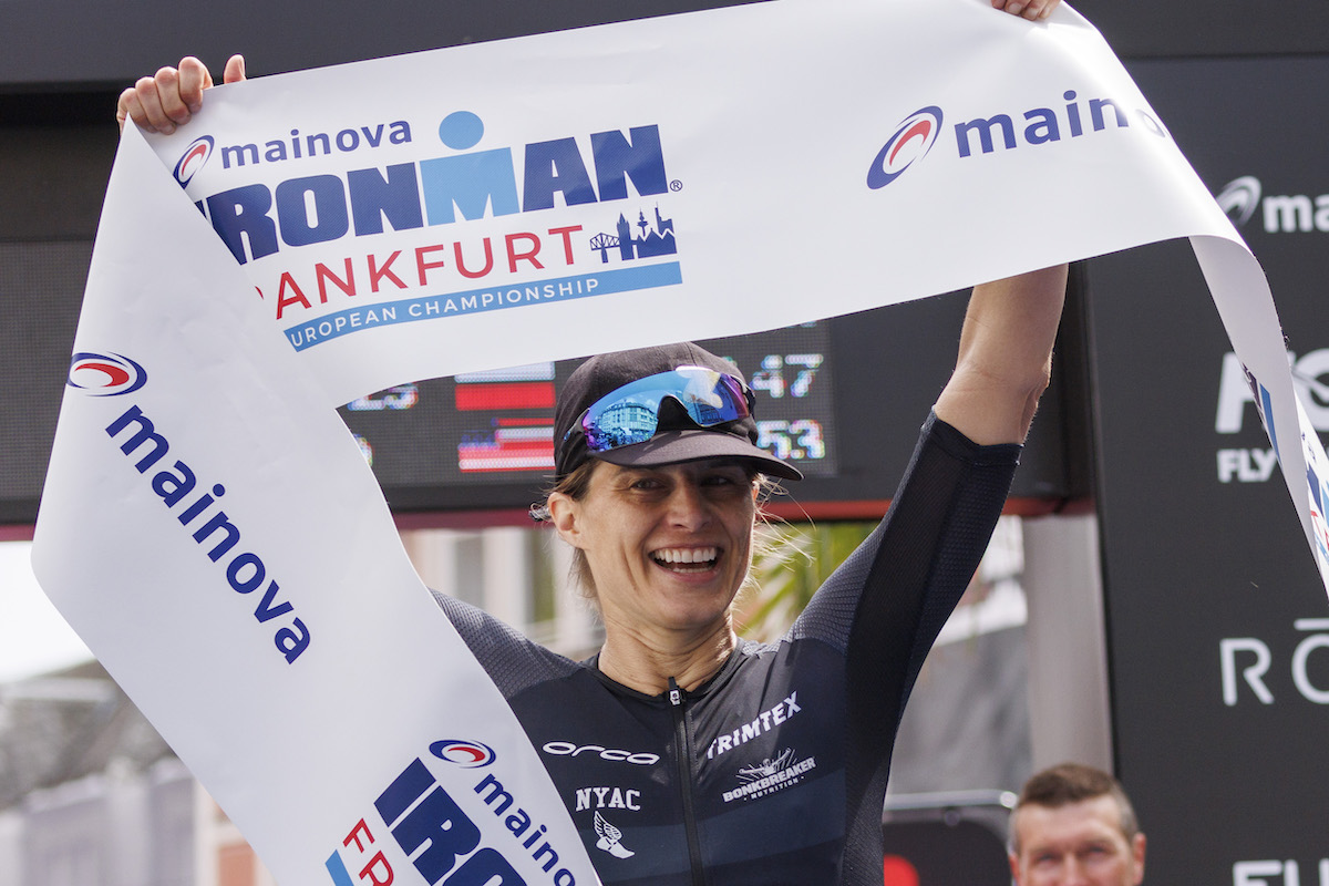 US pro triathletes Sarah True wins the 2023 Ironman European Championship, in Frankfurt, Germany