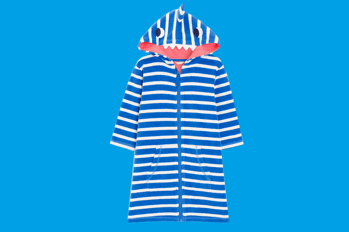 Shark swim robe on a blue background