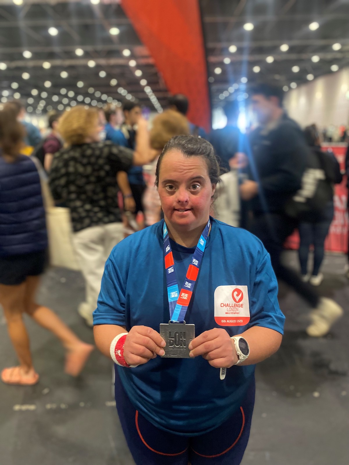 Jade Kingdom with her finisher's medal from Challenge London 2023