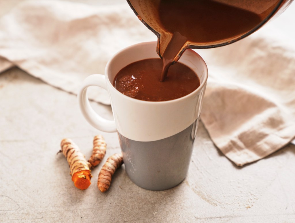 Turmeric and cinnamon hot chocolate