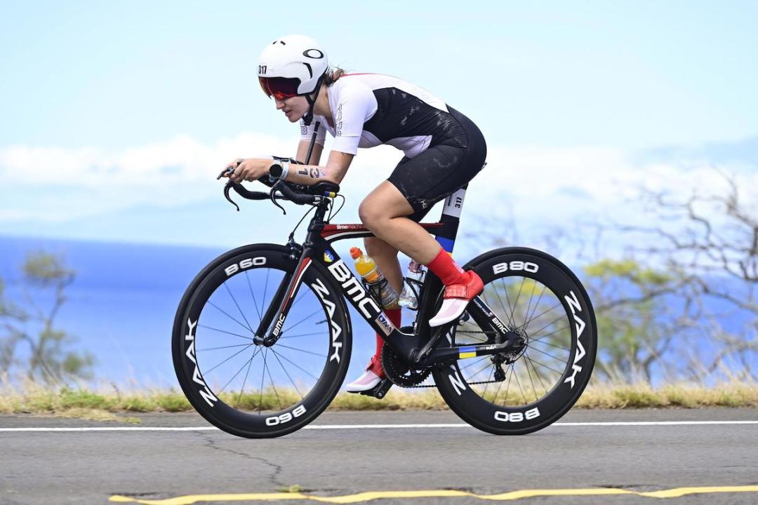 Julia Azzopardi racing the 2023 Ironman Worlds in Kona, Hawaii