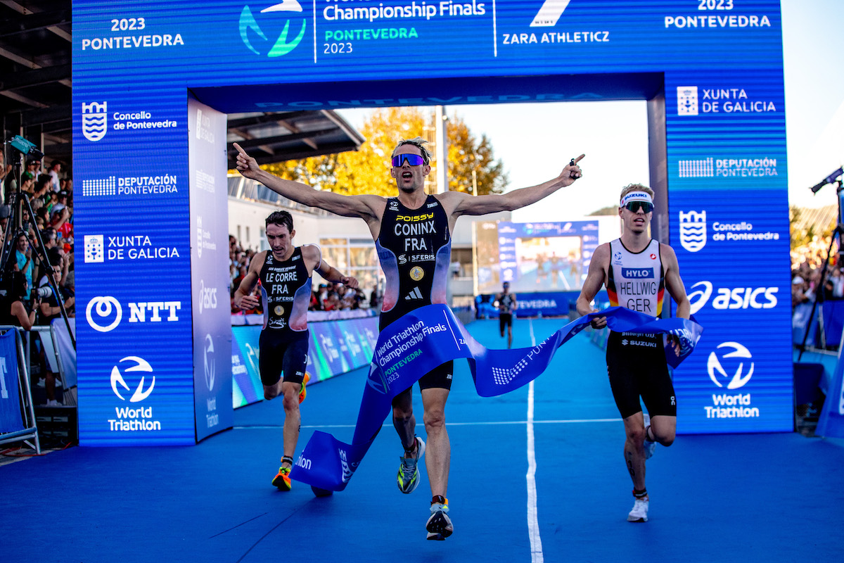 Tim Hellwig, far right, finishes second at the 2023 Grand Final in Pontevedra, Spain