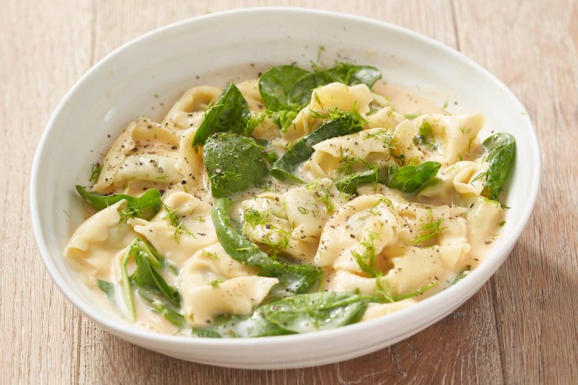 Lemony tortellini soup