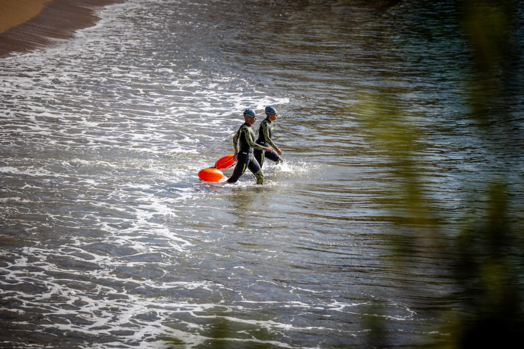 Zoggs Explorer Ultra wetsuits worn in the sea