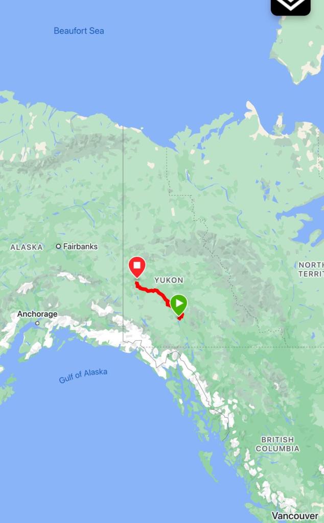 Map showing Ross Edgley's record-breaking swimr route