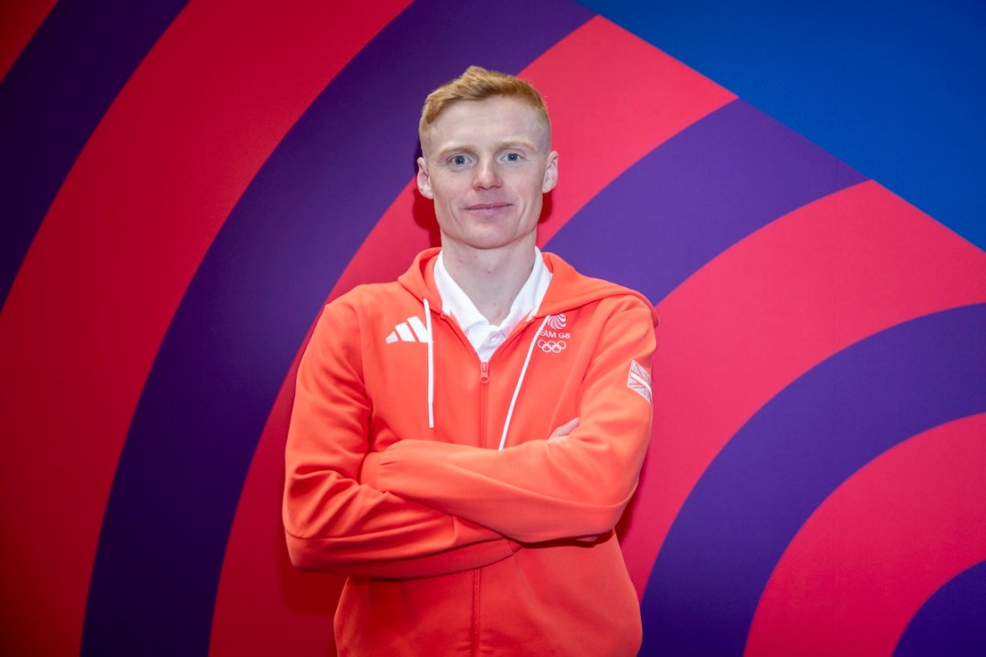 Sam Dickinson poses for a photo during Team GB’s Triathlon Team Announcement ahead of Paris 2024 Summer Olympics at the NEC on 13 June 2024