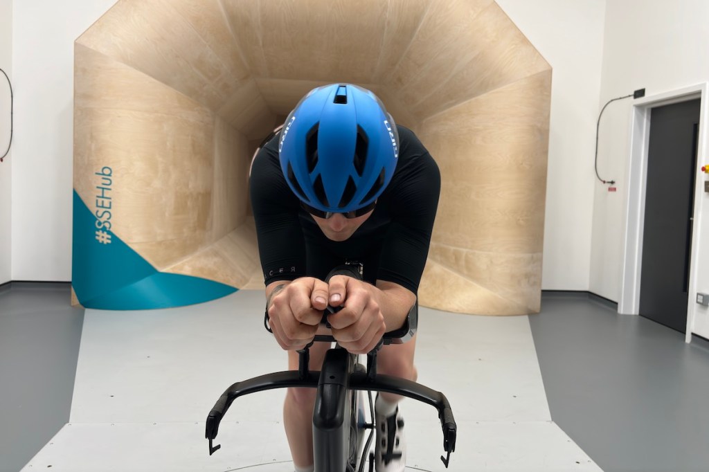 Giro Eclipse Spherical helmet in the wind tunnel