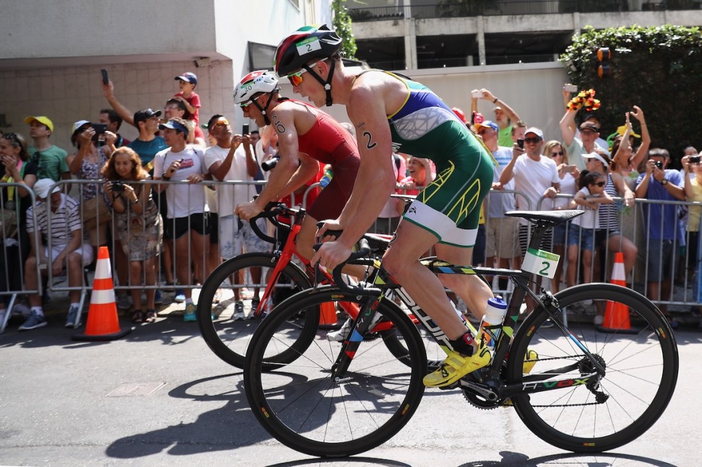 South African triathlete Henri Schoeman on the bike leg of the 2016 Rio Olympic Games 