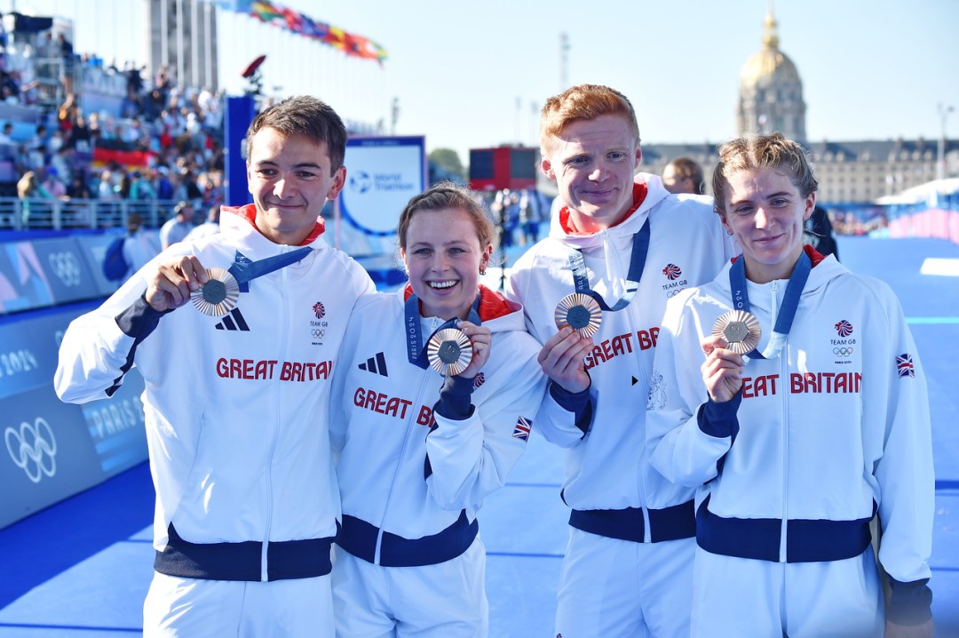 Great Britain win triathlon mixed team relay bronze in the Paris Olympics