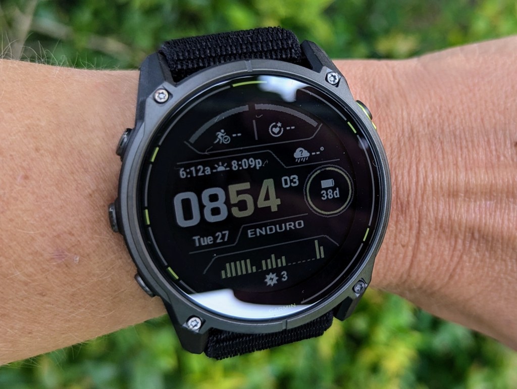 Garmin Enduro 3 on female tester's wrist