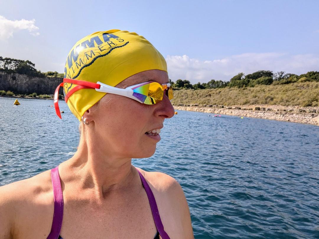 Female swimmer wearing new limited edition The Magic5 goggles