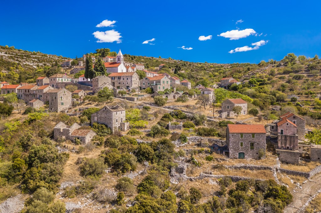 Buildings on a hillside in Croatia