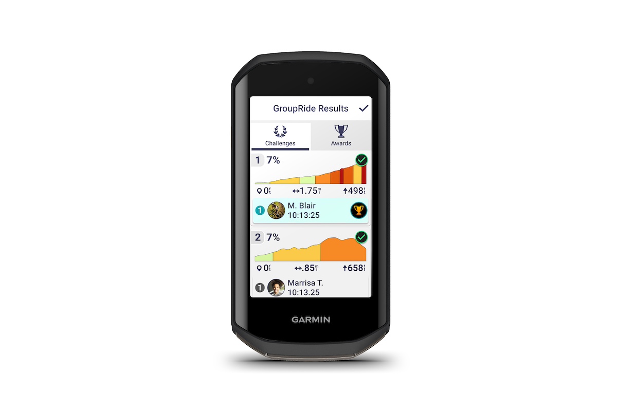 Group ride feature on Garmin Edge 1050 bike computer