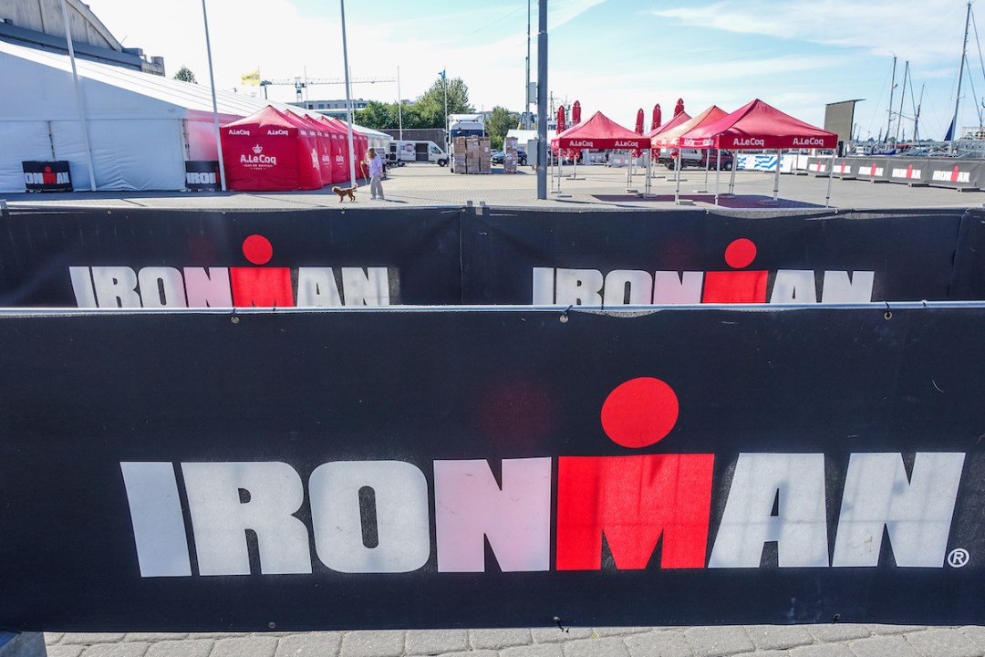 Ironman logo on sign