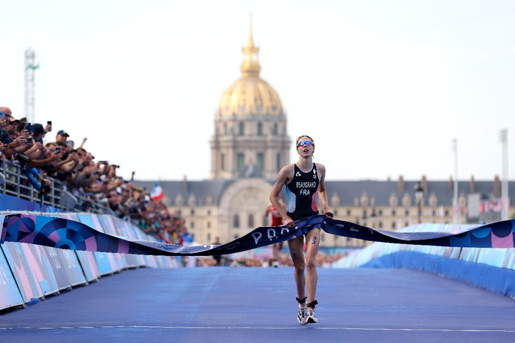 Cassandre Beaugrand wins Olympic triathlon gold at the 2024 Paris Games. 