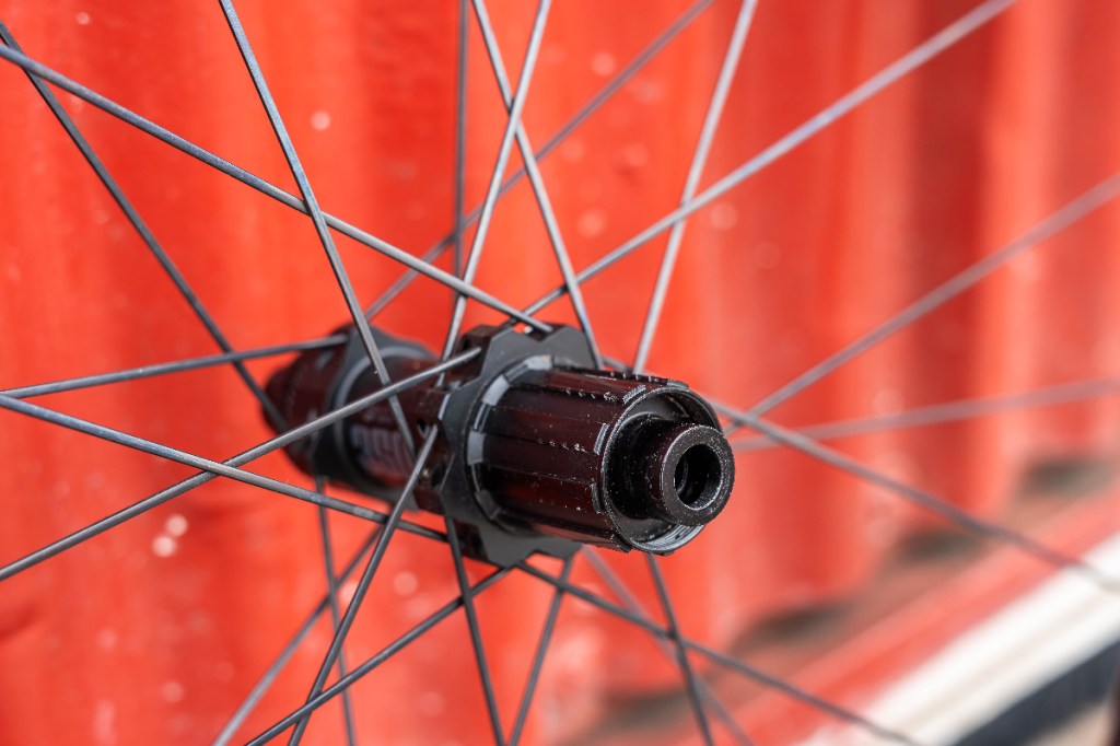 Close-up of FFWD RYOT 55 wheel hub