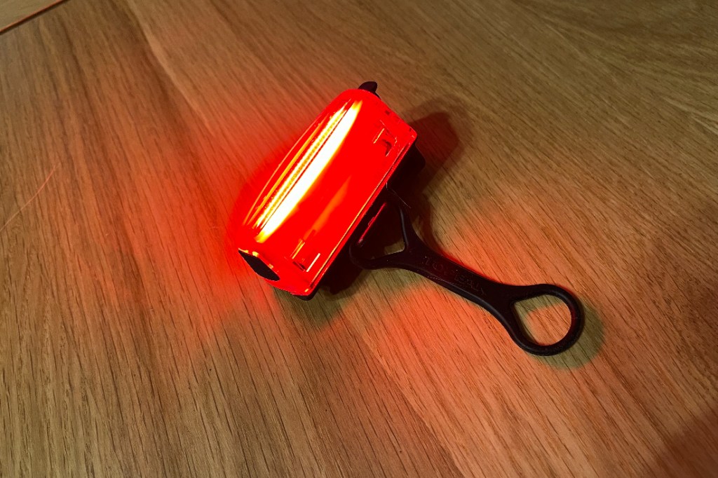 Topeak Redlite 80 rear light switched on