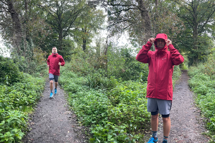 Man wearing Montane Cetus Lite running jacket